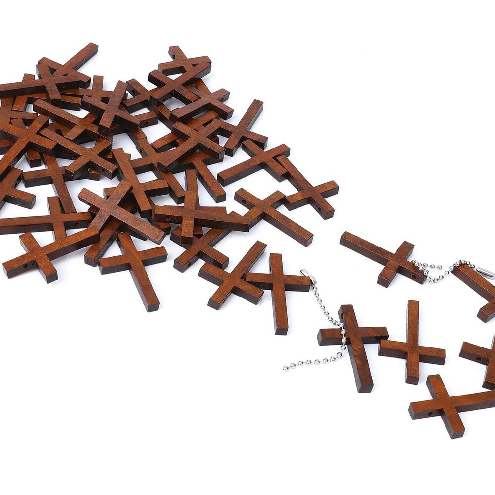 2850 300 Pcs Wooden Cross Charm,1.18x1.57 Inches,Small Wooden Crosses